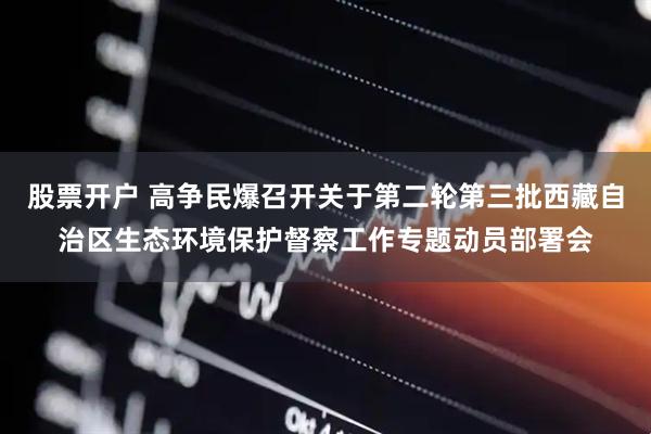 股票开户 高争民爆召开关于第二轮第三批西藏自治区生态环境保护督察工作专题动员部署会
