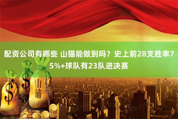 配资公司有哪些 山猫能做到吗？史上前28支胜率75%+球队有23队进决赛